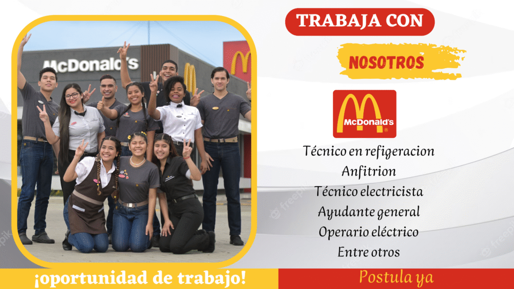 OPORTUNIDAD LABORAL EN MCDONALD'S