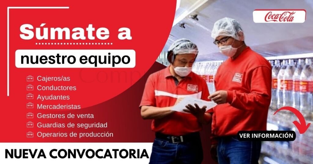 SE NECESITA POSTULANTES PARA COCA COLA